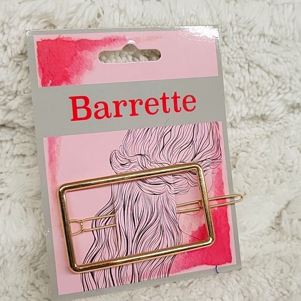 2 1/2 × 1 1/2 inch gold barrette